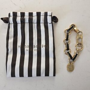 Vintage Henri Bendel Gold and Black Charm Bracelet